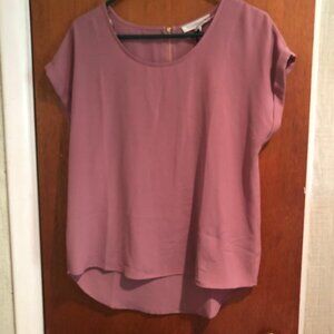 Olive & Oak, NWT, micro-sleeve, poly/spandex blouse, Sz: Lg, Color: Dried Fig